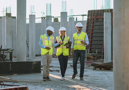 Construction workers on job site