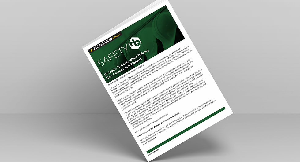 10 Safety Topics for New Construction Workers white paper