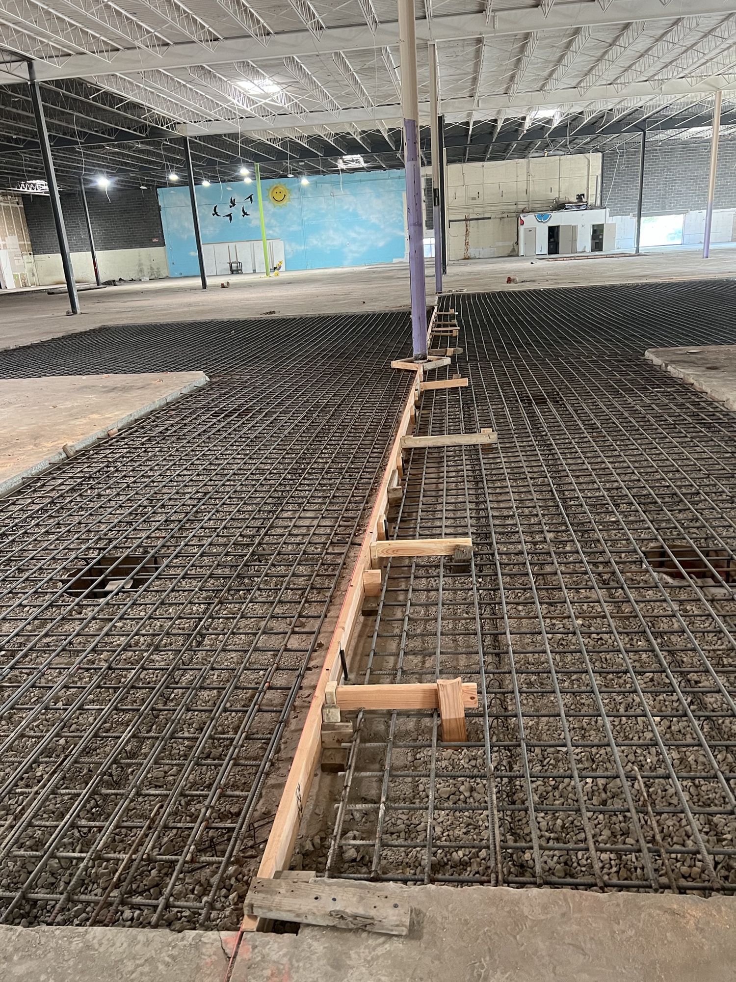 Rebar prep for concrete warehouse