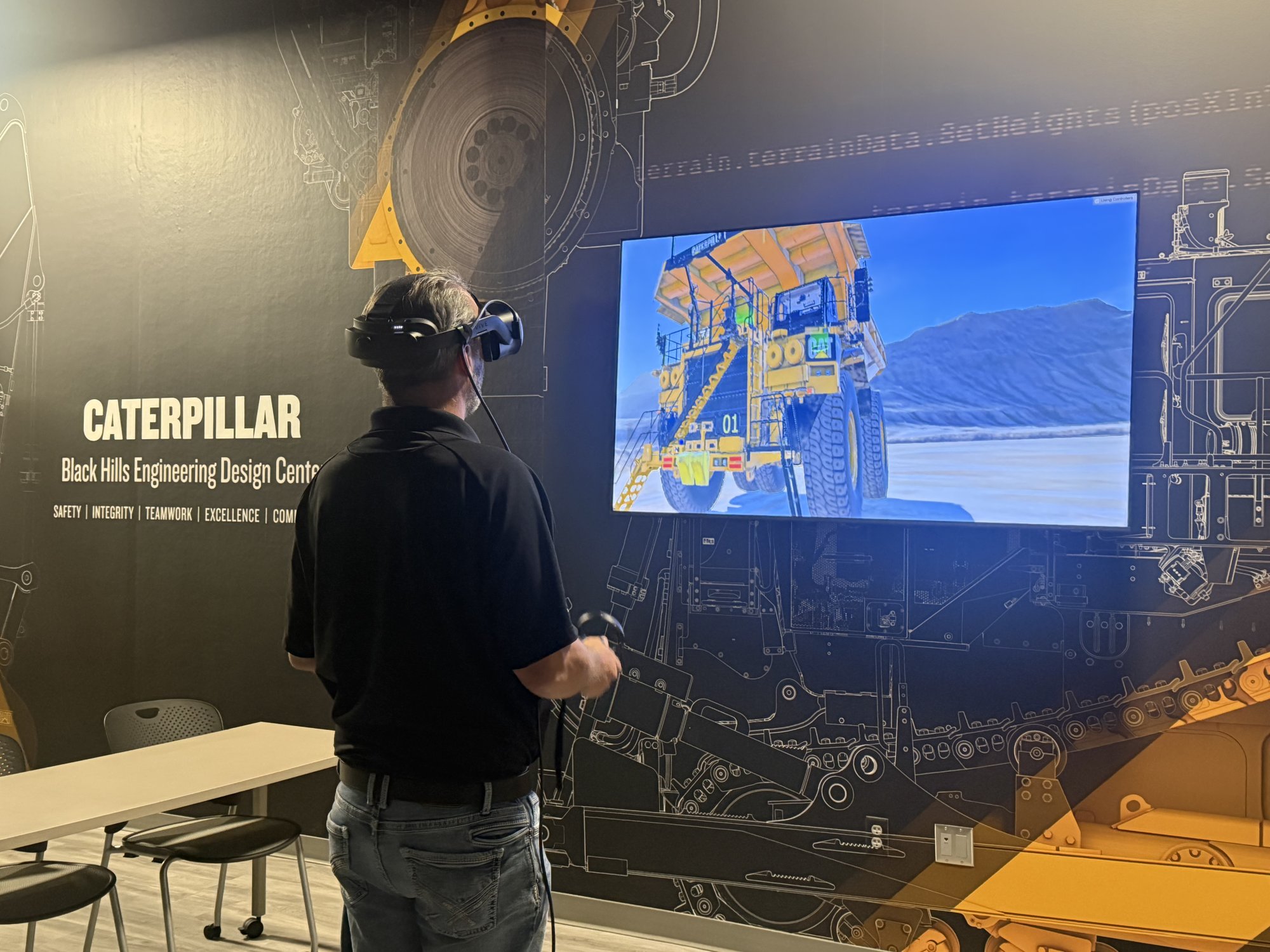 Caterpillar engineer testing technology