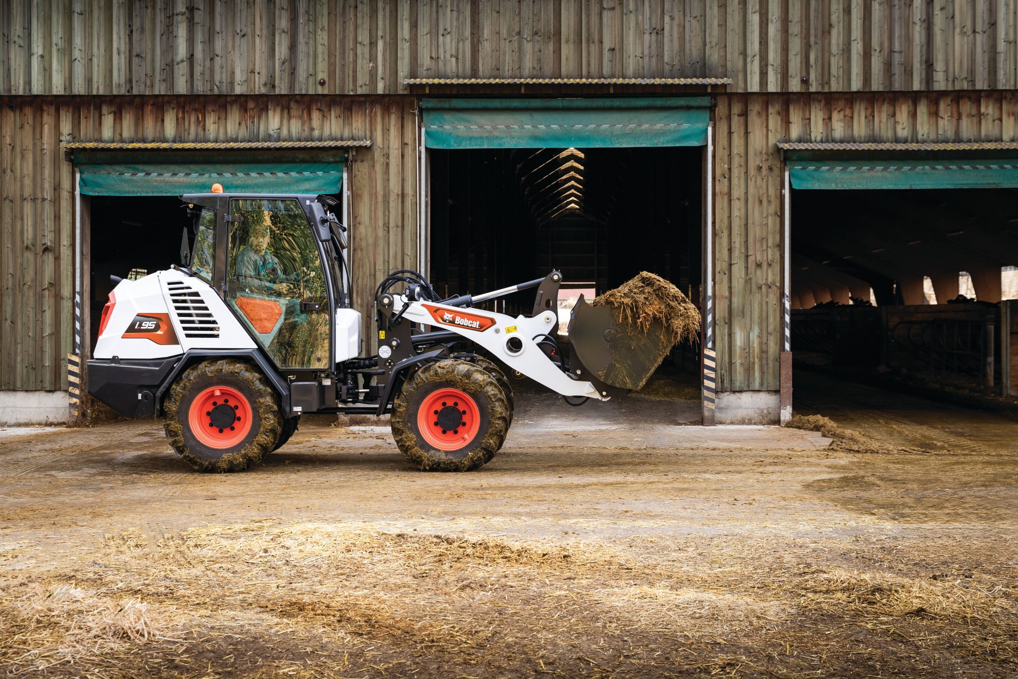 Bobcat compact wheel loader used in agriculture