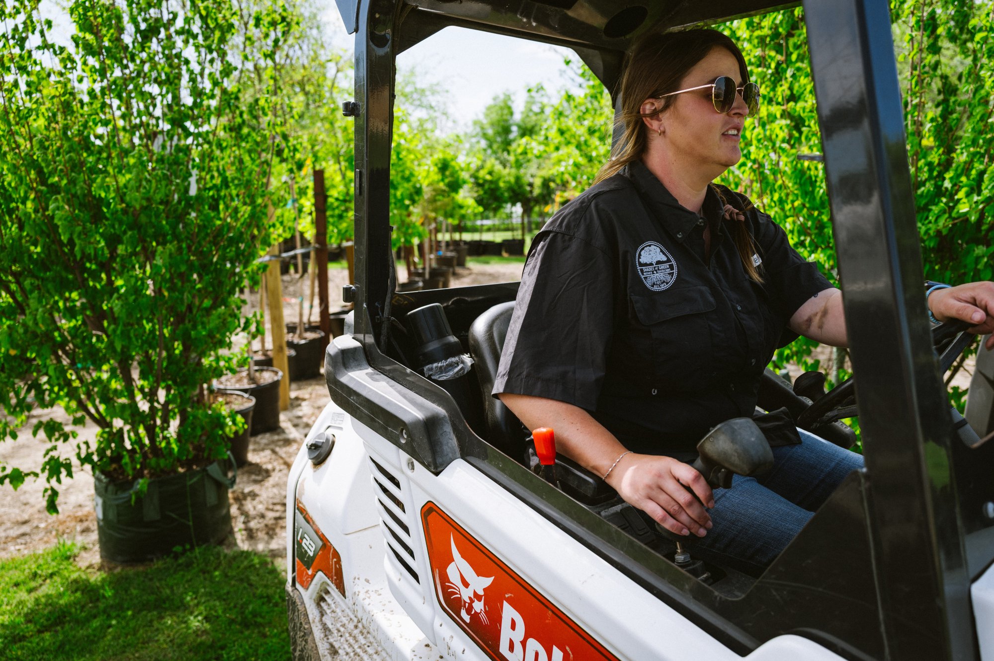 Operator from Shades of Green Nursery in Bobcat l23 small-articulated-loader