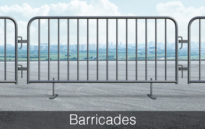 Metal barricade rentals from National Rent-A-Fence are a simple and effective way to manage crowds, guide pedestrian traffic, restrict access, and direct vehicles at any job site. Built from 16-gauge galvanized steel with a corrosion-resistant finish and a hook-and-sleeve interlocking system, National’s metal barricades provide strength, convenience, and stability.