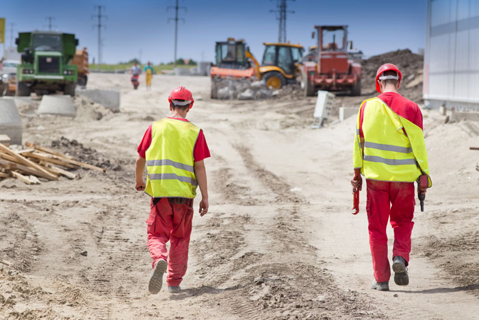 Workers at construction site