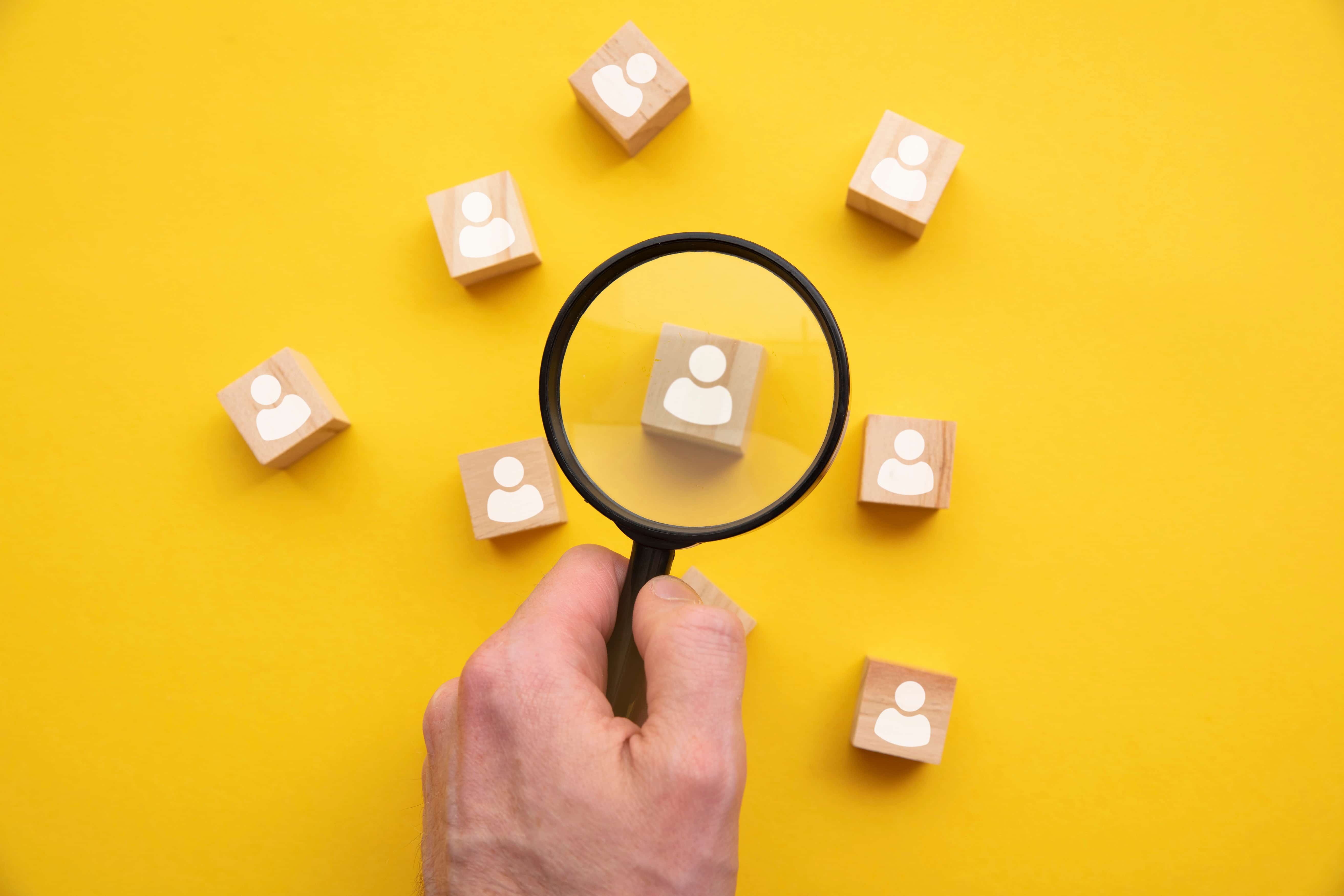 magnifying glass looking at tiles