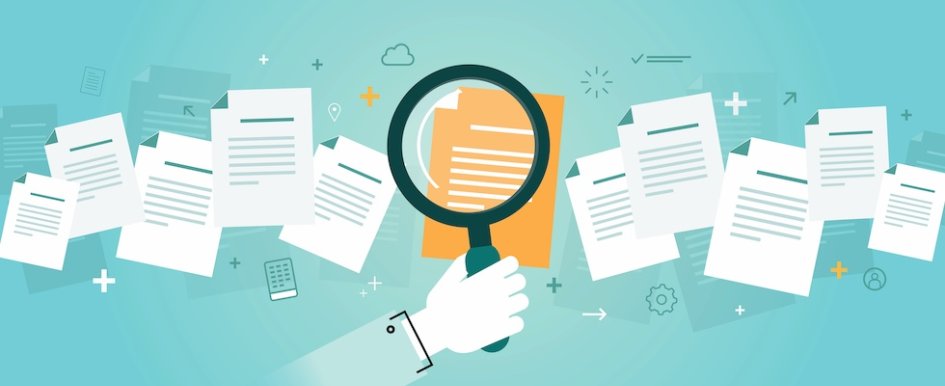 Illustration of magnifying glass over documents/Adobe Stock
