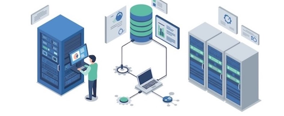 Technician managing connected data servers