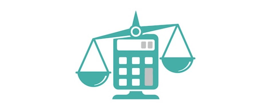 weigh scale balancing on a a calculator 