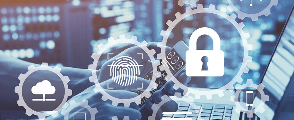 Illustration of gears with locks and fingerprints/Adobe Stock