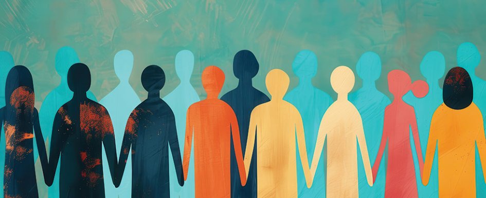 Silhouettes of people holding hands and forming a line/Adobe Stock