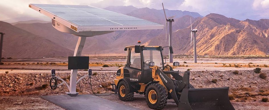 Volvo CE L25 Electric wheel loader charging with Beam