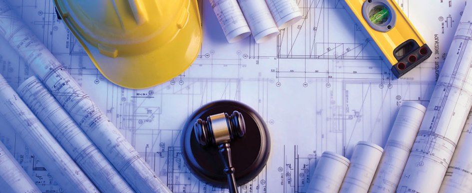 gavel and hard hat to show legal insights in construction