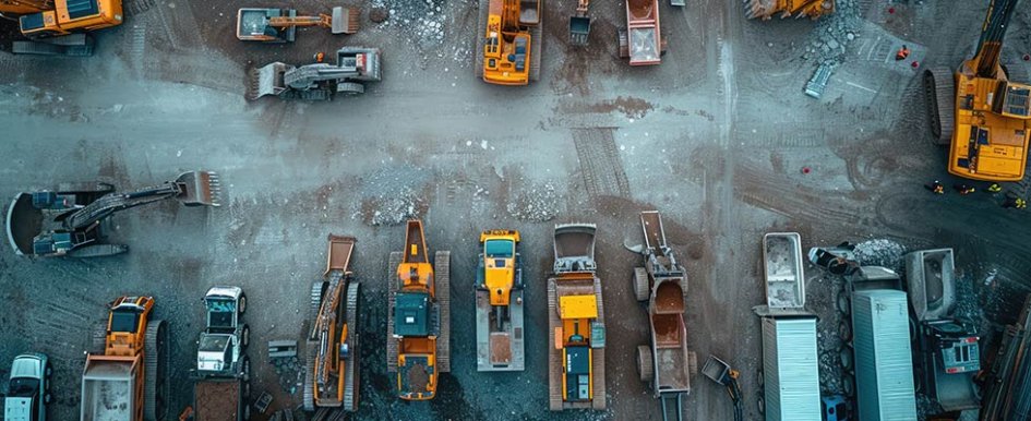 Aerial view of equipment