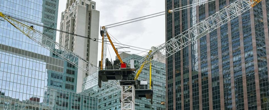 Cranes in operation