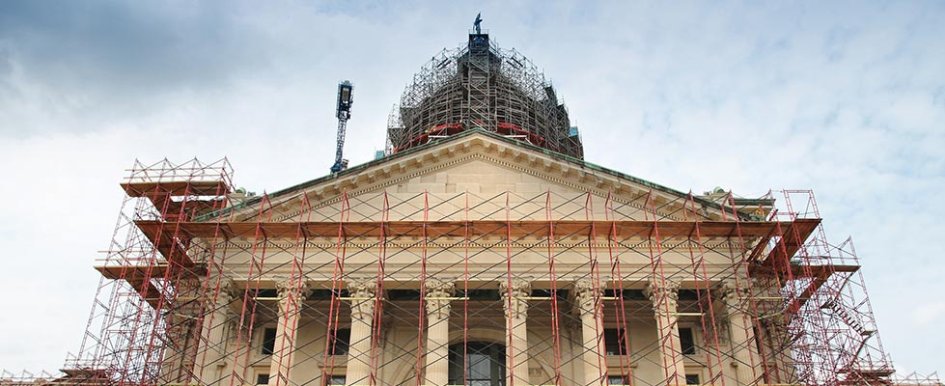 Kansas state capitol under construction
