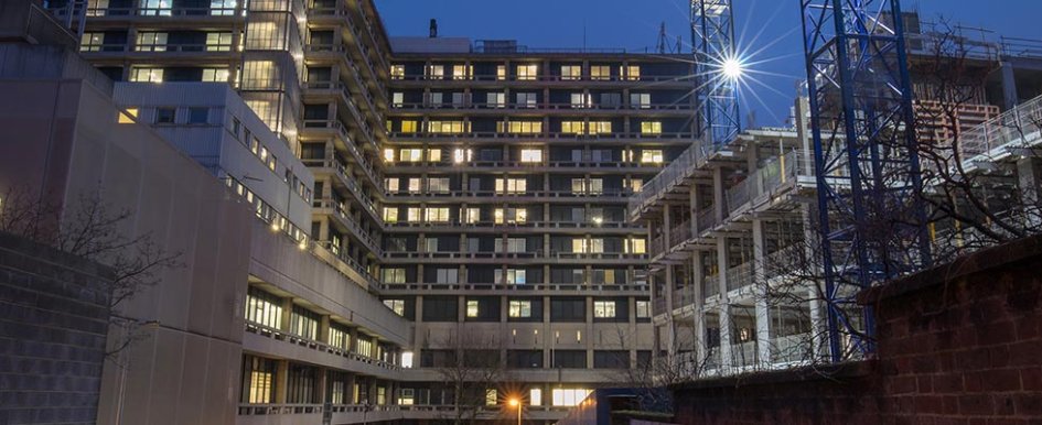 Health care facility at night