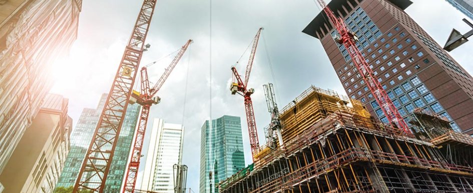 High rise buildings and cranes