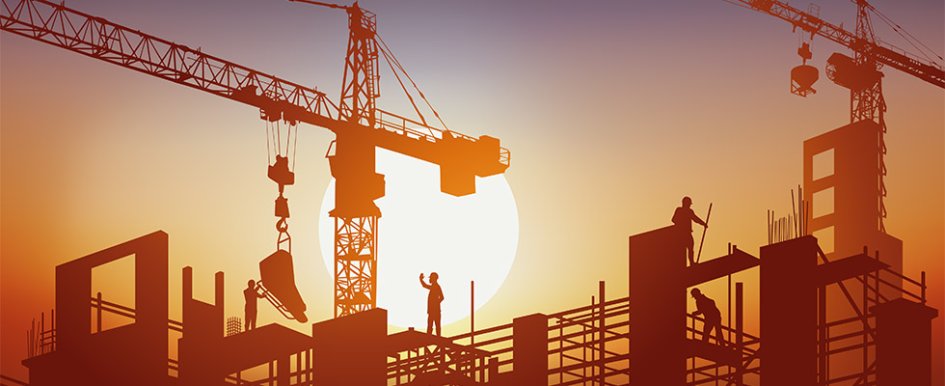 Illustration of jobsite with sun bearing down