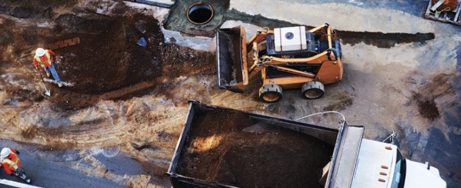 aerial of work site