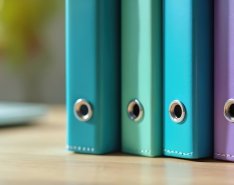 colorful binders in a row 