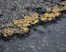 crumbling highway pavement