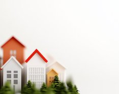 tops of wooden block houses