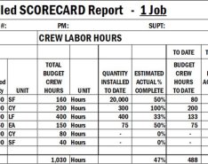 Weekly Job Detailed Scorecard