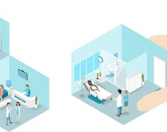Illustration of hospital rooms in modular configuration