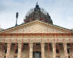 Kansas state capitol under construction 