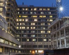 Health care facility at night