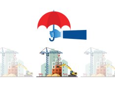 Image of hand holding umbrella over jobsite
