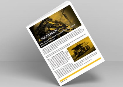 Foundation Software Shopping for Construction Estimating Software White Paper