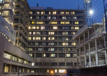 Health care facility at night