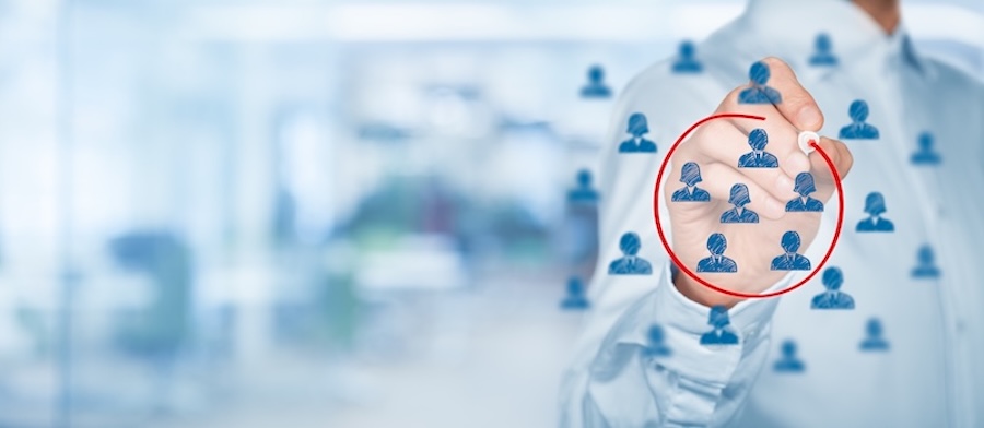 Business professional selecting qualified candidates