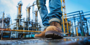worker in boots onsite