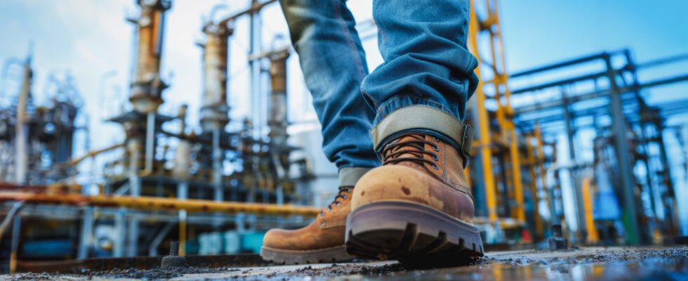 worker in boots onsite