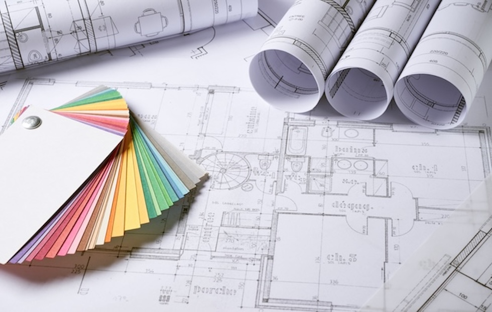 Architecture plans and sketch of house project