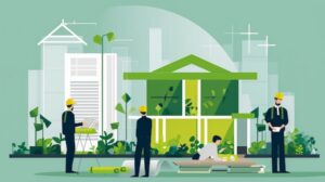 illustration of sustainable building