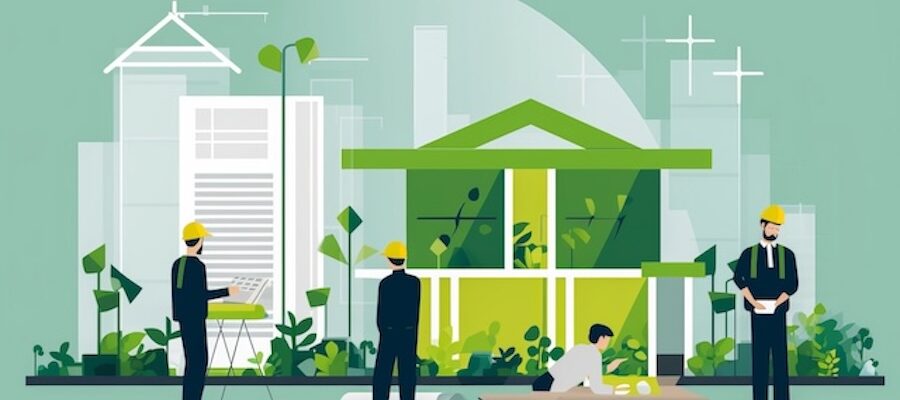 illustration of sustainable building