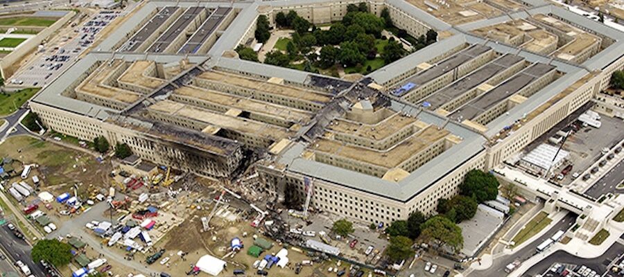 aerial view of Pentagon demolition