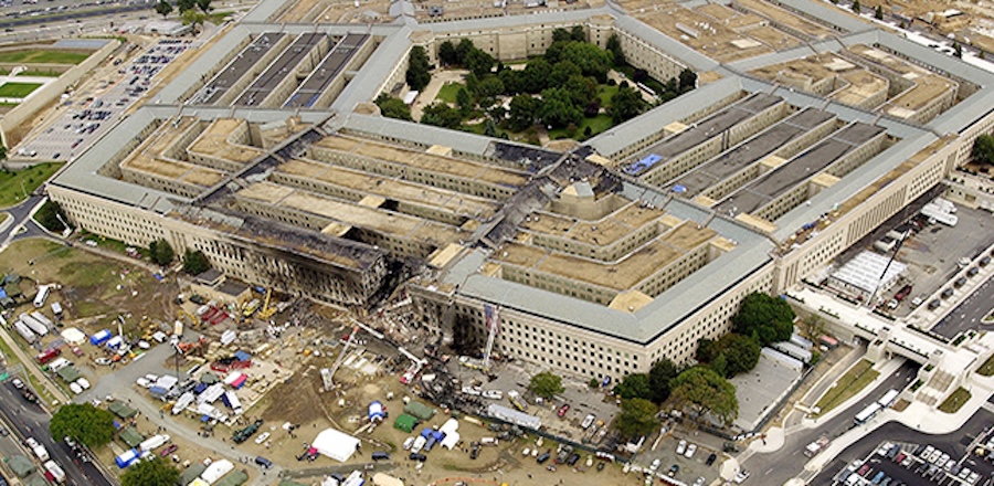 aerial view of Pentagon demolition