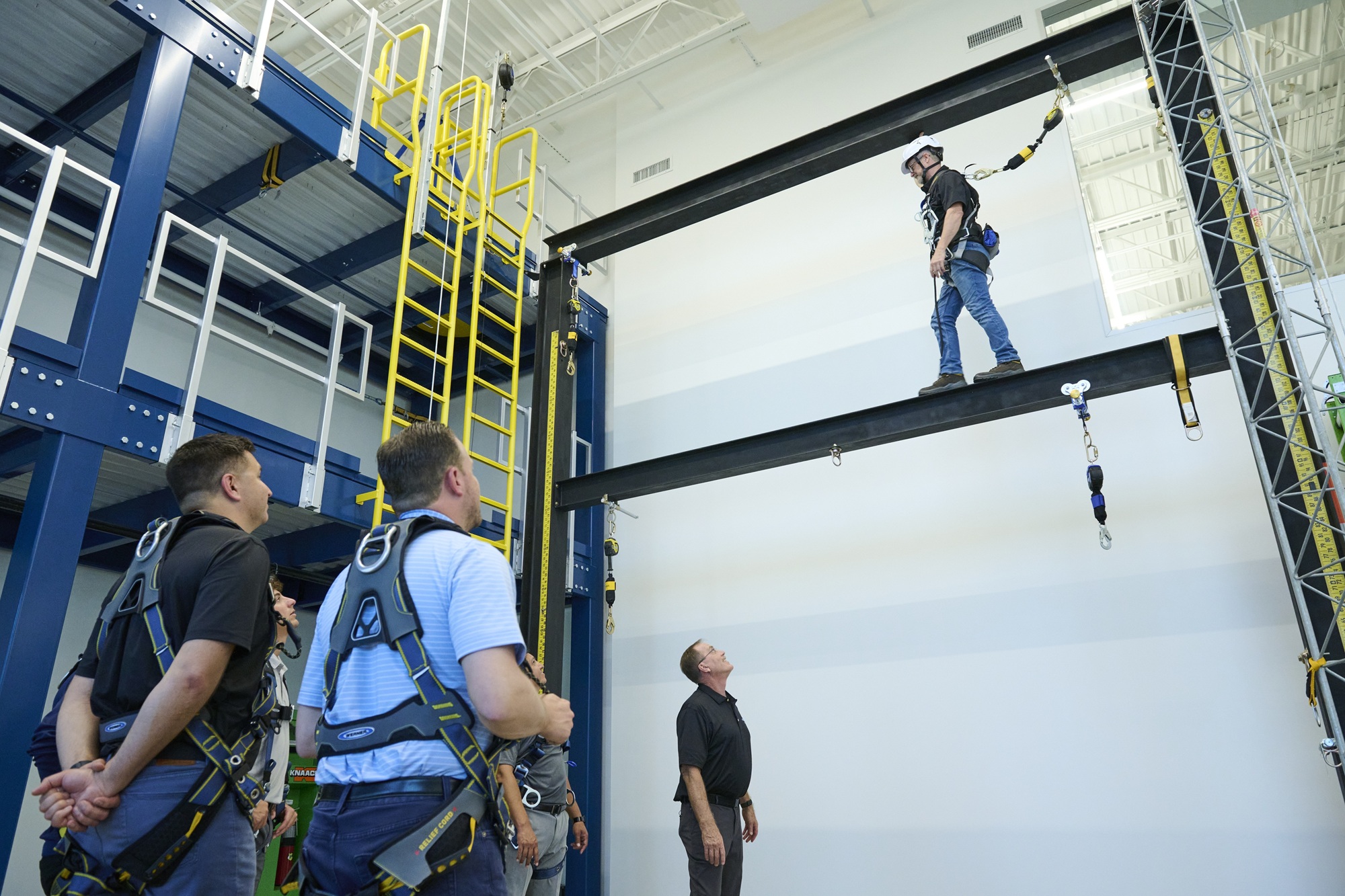 Fall protection demo at Werner Height Safety Center in Austin
