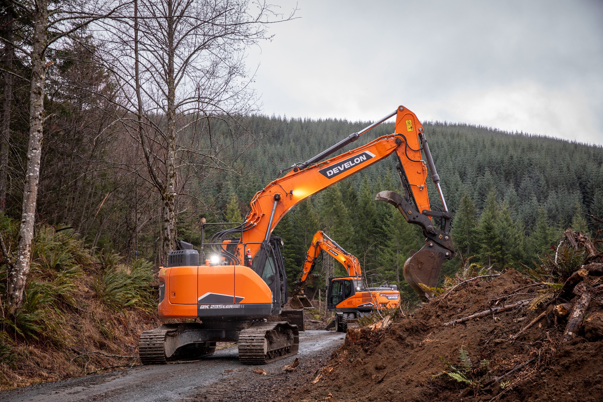 Develon equipment in forest