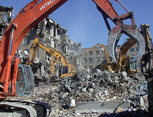 Demolition in progress at the Pentagon