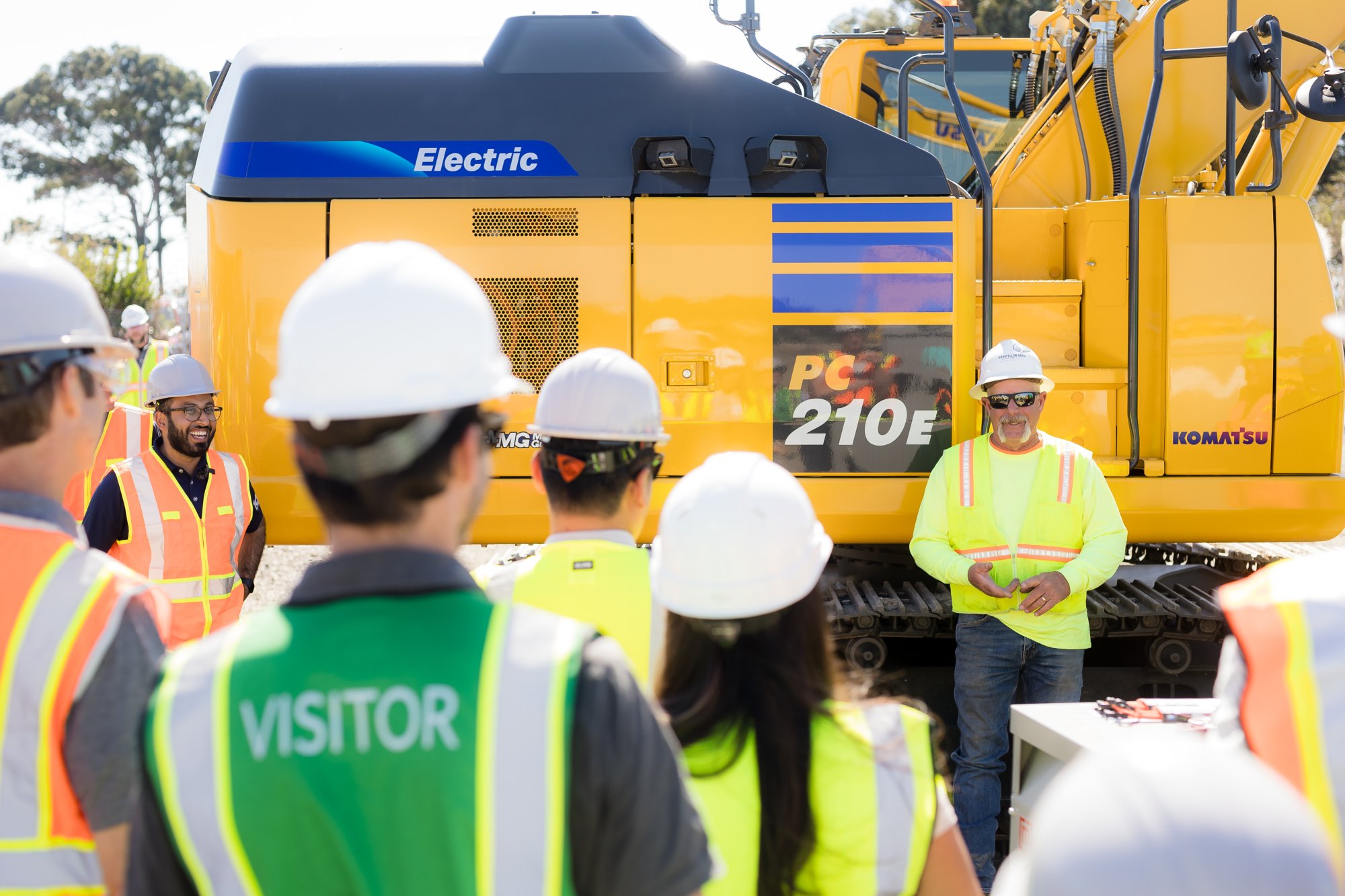 Crew onsite with Komatsu equipment