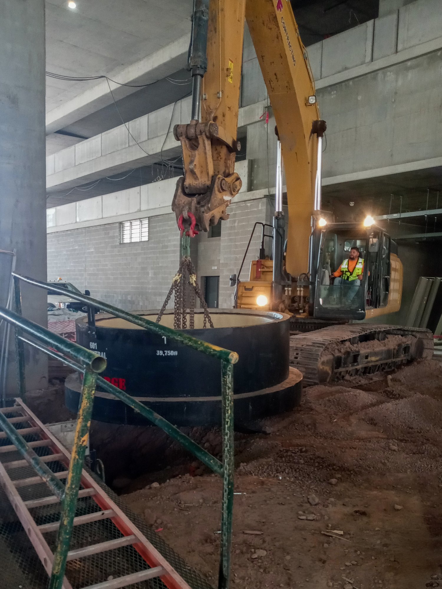 Installation of a wastewater lift station in a basement 