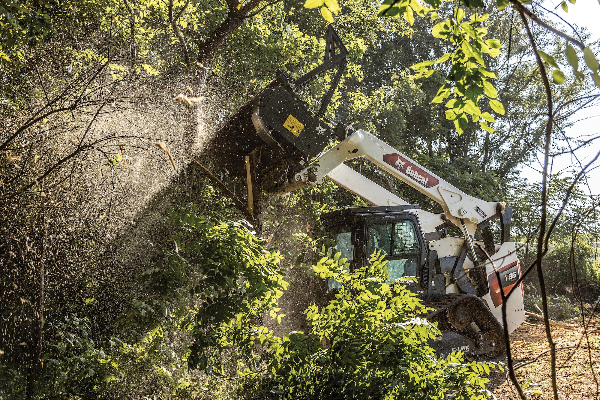 Bobcat T86 compact track loader with drum mulcher