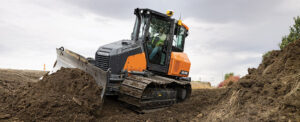 Tracked dozer working on construction site