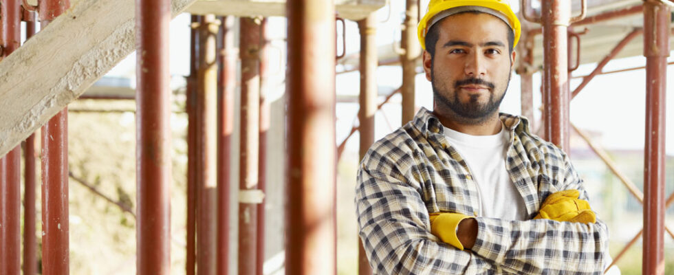 hispanic construction worker onsite