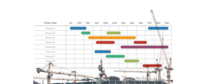Construction project timeline and scheduling
